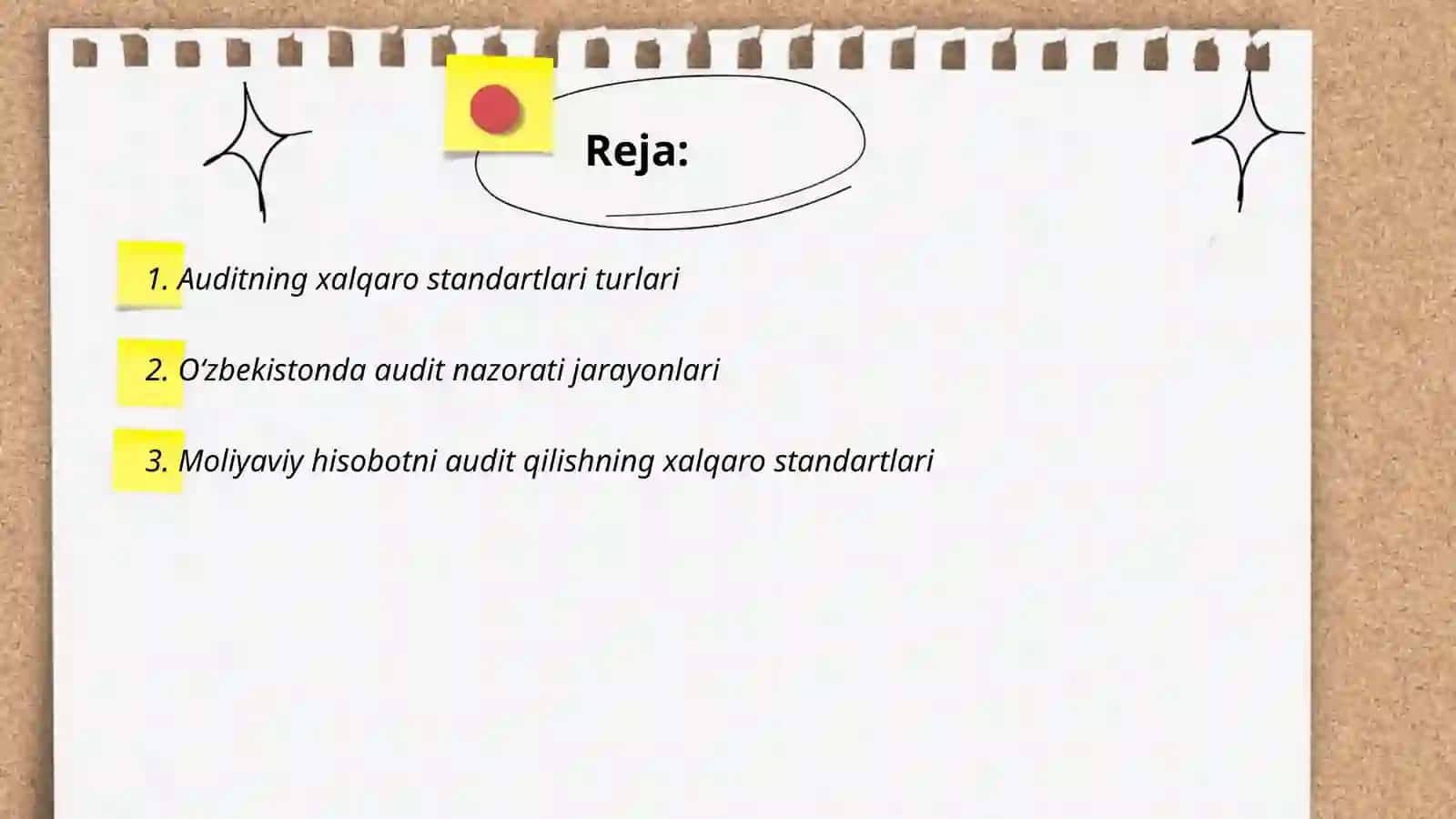 Auditning xalqaro standartlarini sinflashtirish va O'zbekiaton Respublikasida qo'llash 2
