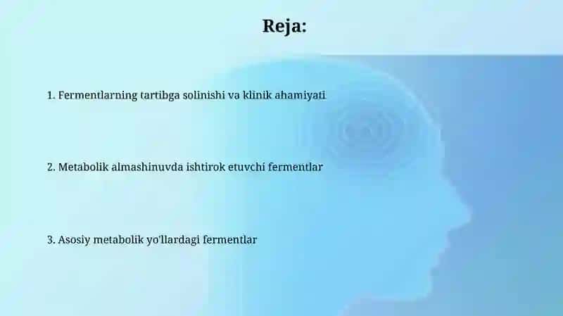 Moddalar almashinuvida ishtirok etadigan fermentlar 2