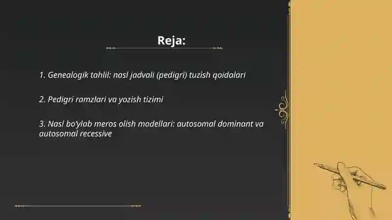 Odam genetikasining usullari genyalogik va egizaklar 2