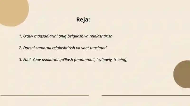 Ta'lim olish jarayonini samarali tashkil 2