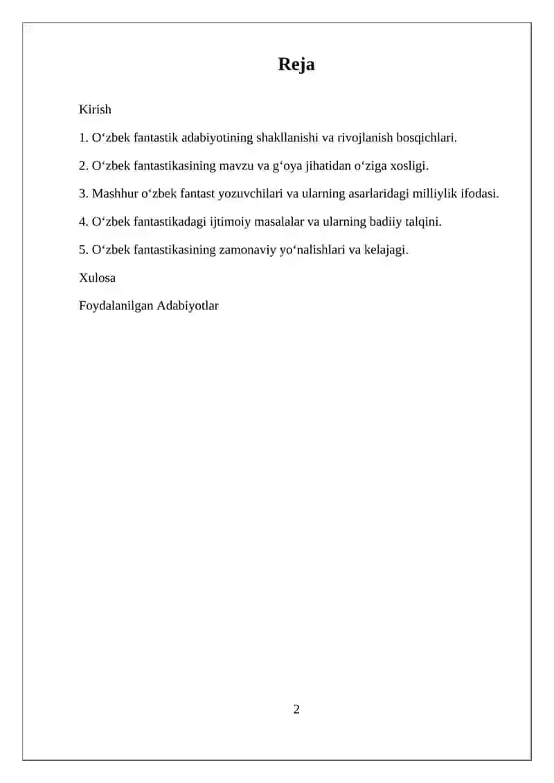 O‘zbek fantastikasi tarixi va uning o'ziga xosligi 2