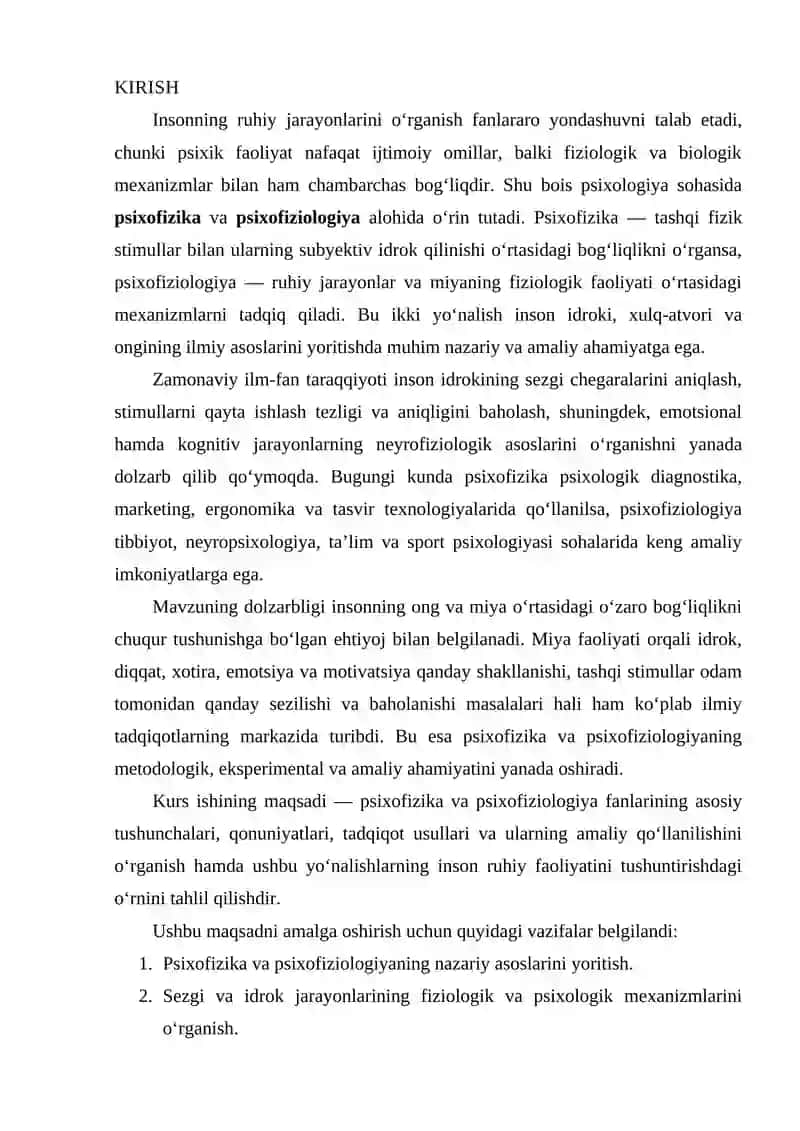 PSIXOFIZIKA VA PSIXOFIZIOLOGIYA 2