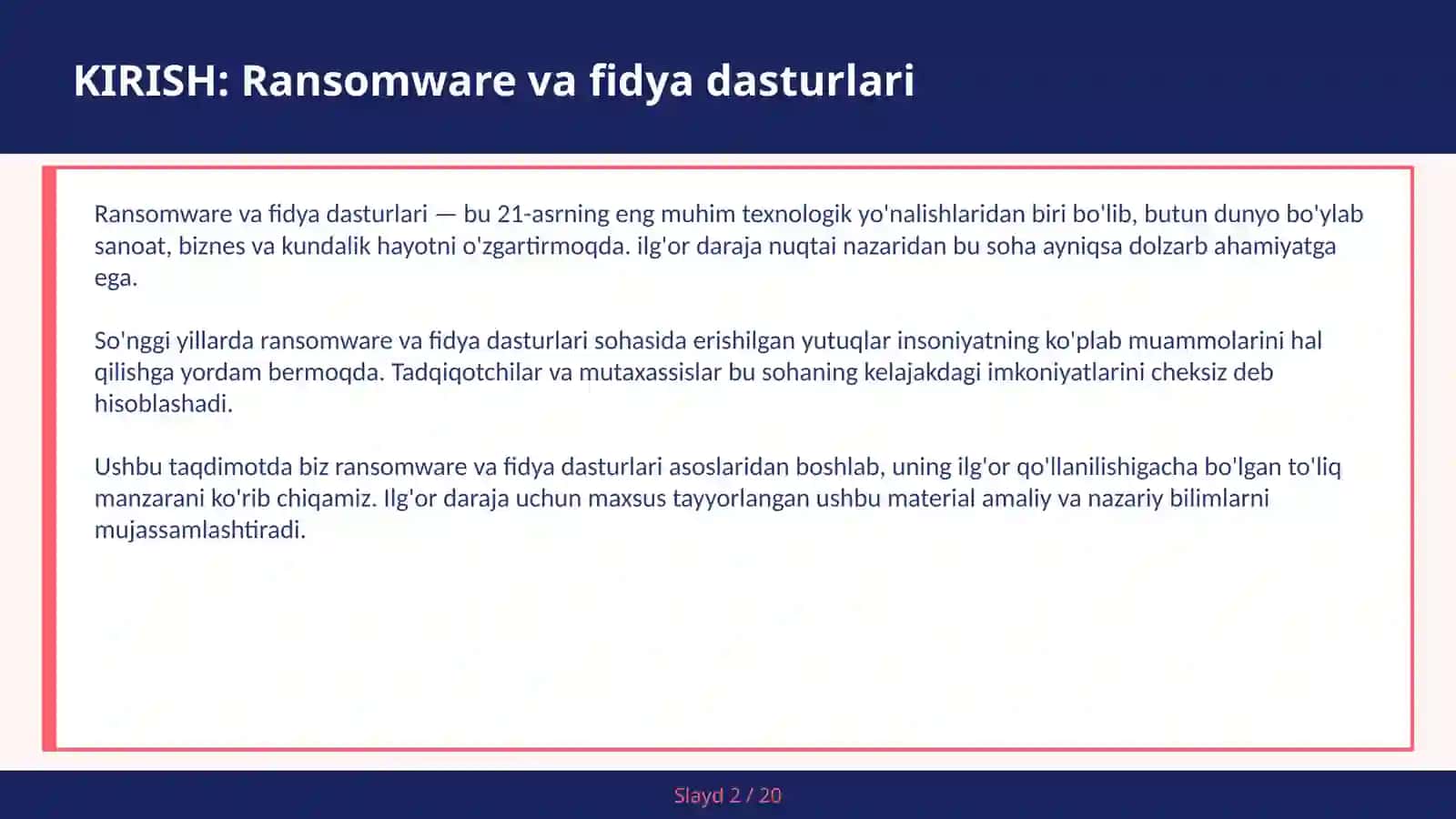 Ransomware va fidya dasturlari 2