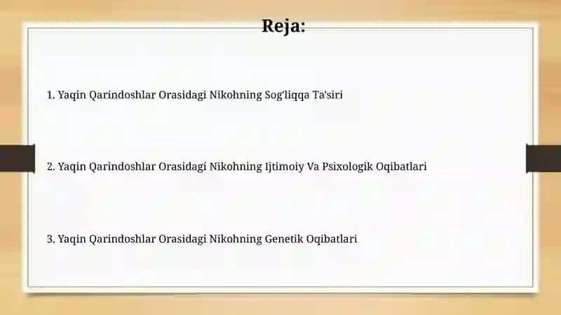 Yaqin qarindoshlar õrtasidagi nikohlarning oqibati 2