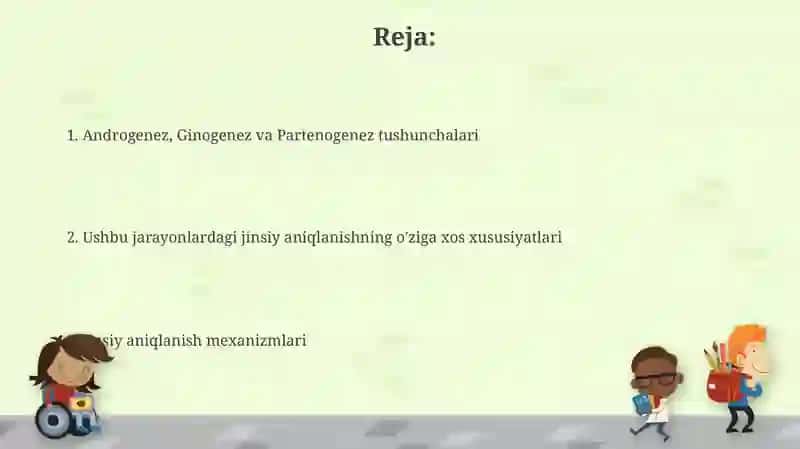 Androgenez, Ginogenez va Partenogenez tushunchalari 2