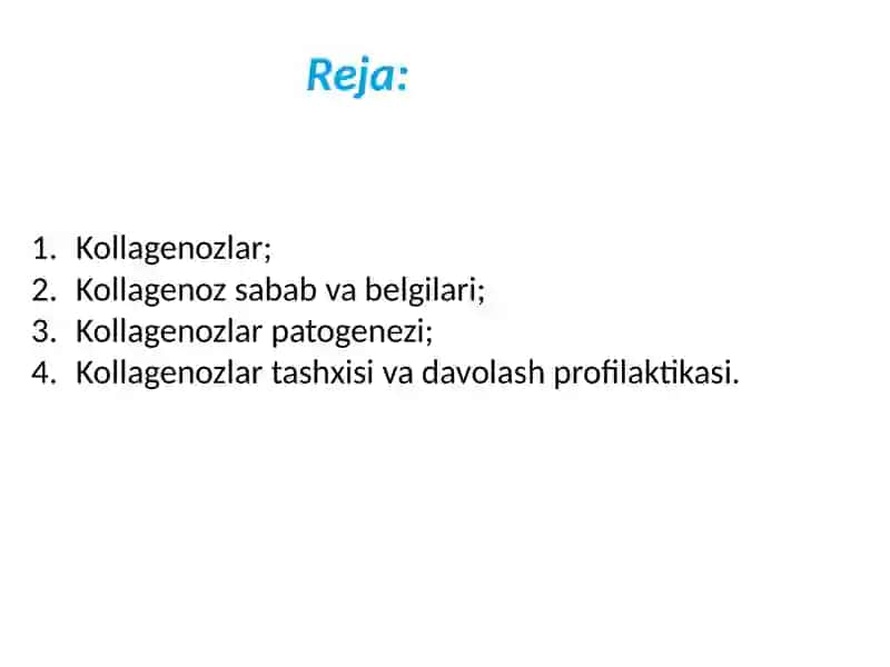Kollagenezlar, patogenezi va tashxisi. 2
