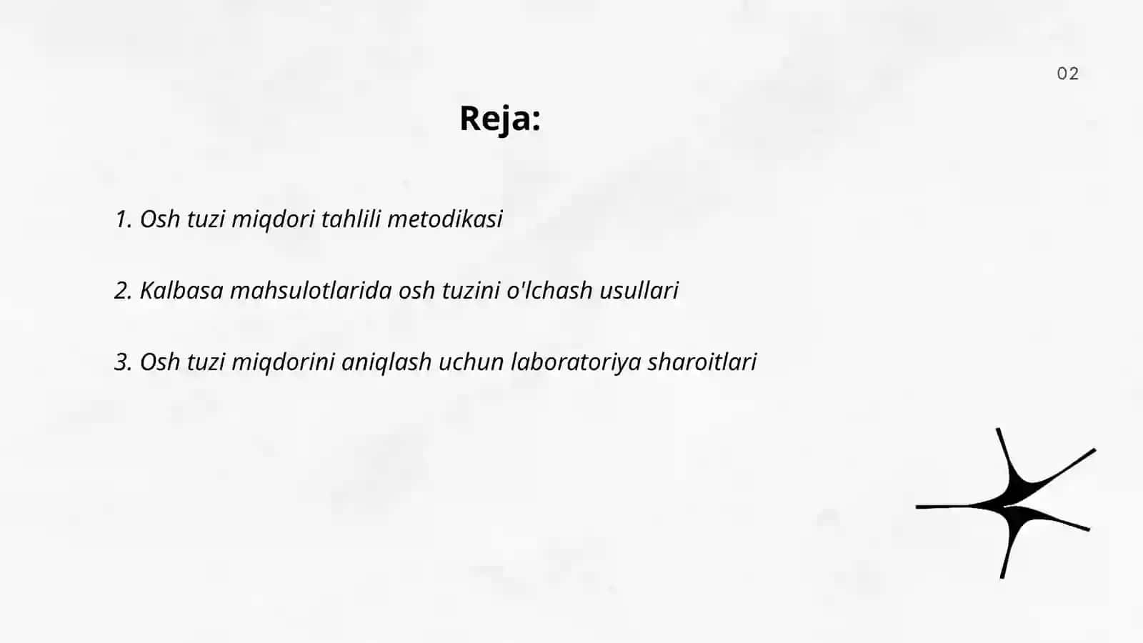 Osh tuzi miqdori tahlili metodikasi 2