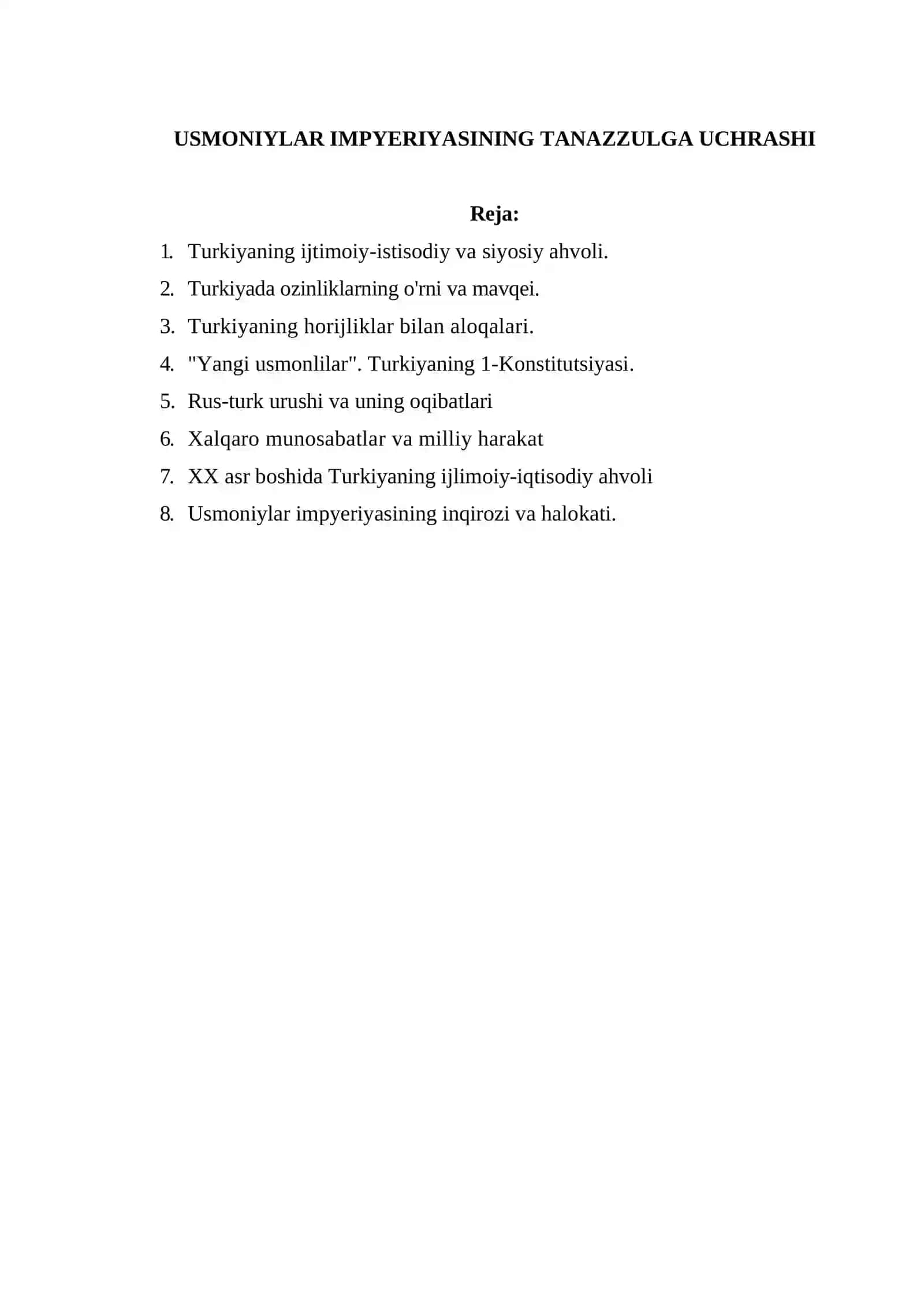 USMONIYLAR IMPYERIYASINING TANAZZULGA UCHRASHI 2