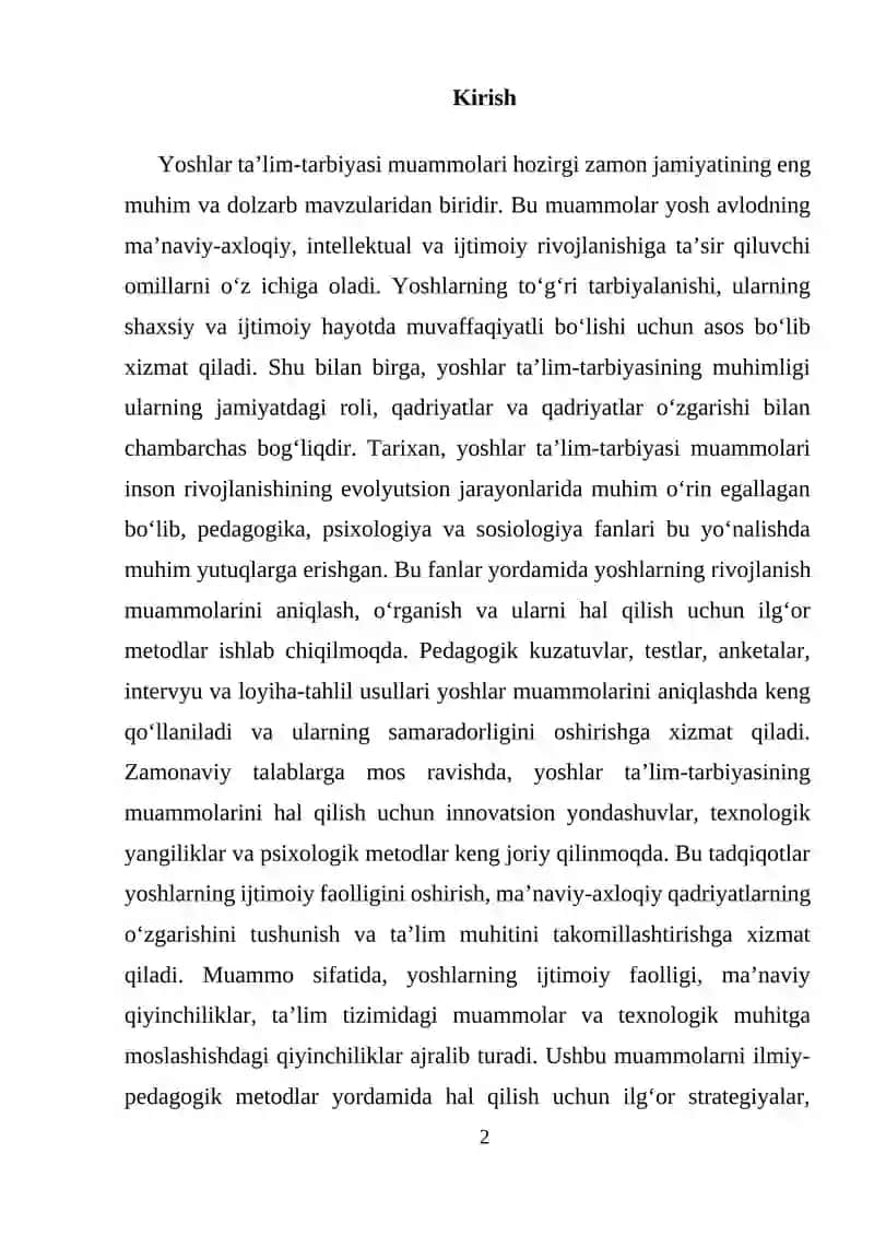 Yoshlar ta’lim-tarbiyasi muammolari 2