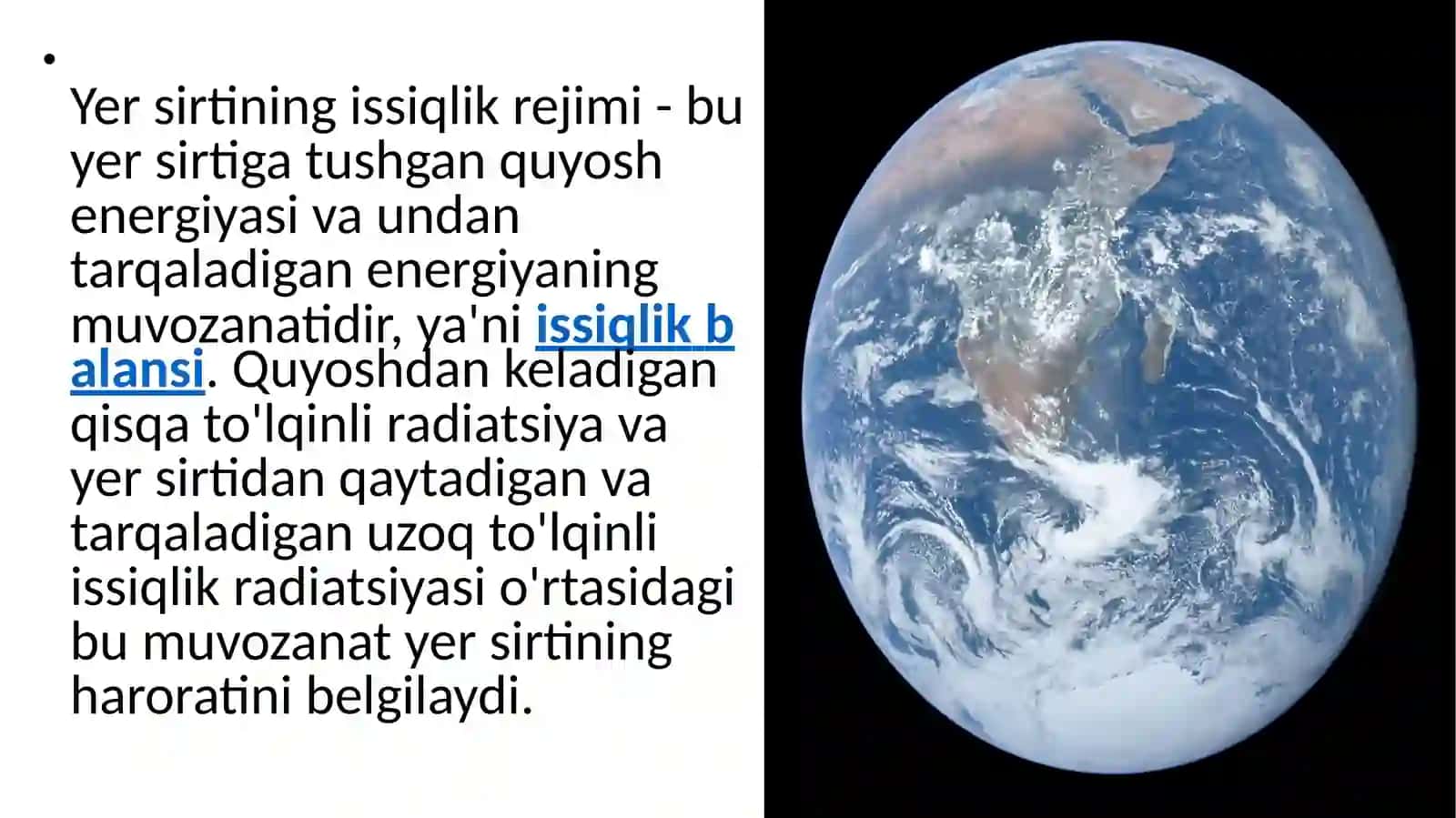 Issiqlik rejimi va issiqlik balansi 2