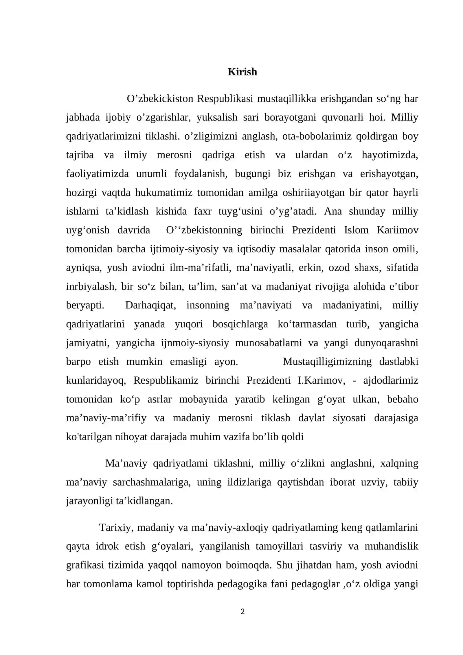 5110800 – Tasviriy san’at va muhandislik grafikasi ta’lim yo’nalishi bo’yicha bakalavr darajasini olish uchun 2