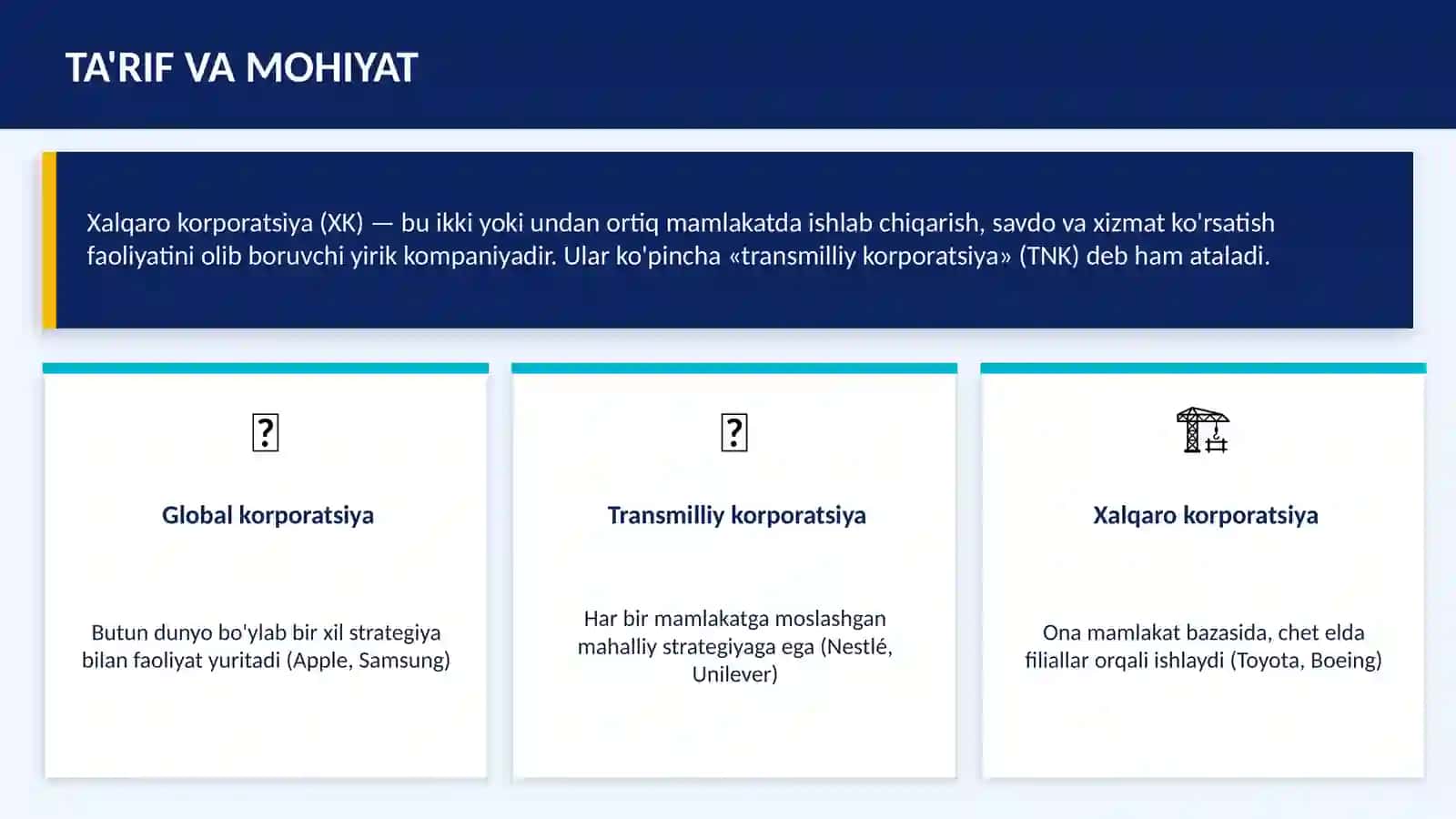 Xalqaro korporatsiya (XK) 2