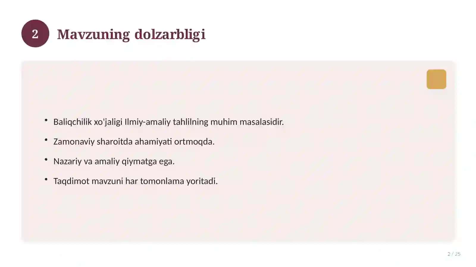 Baliqchilik xo'jaligi Ilmiy-amaliy tahlil 2