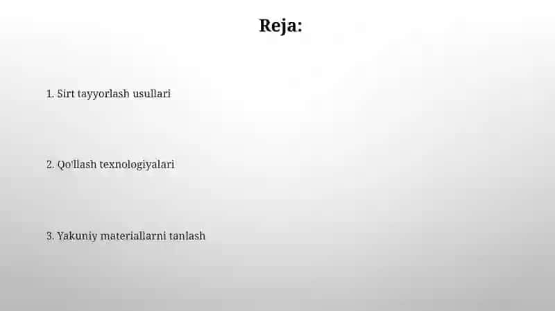 Tolali materiallarini pardozlashga tayyorlash 2