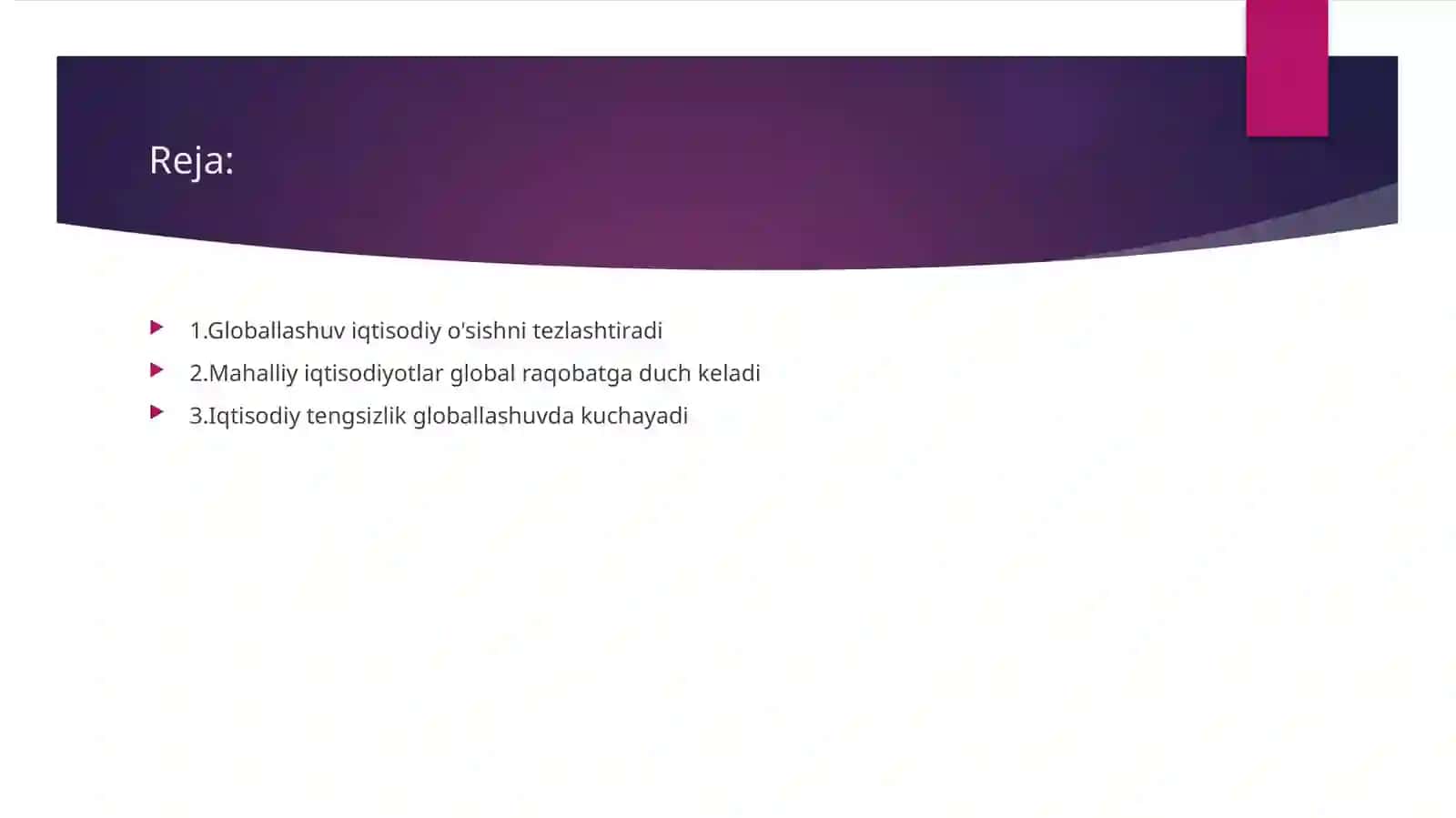 Globallashuvning iqtisodiy o'sishi 2