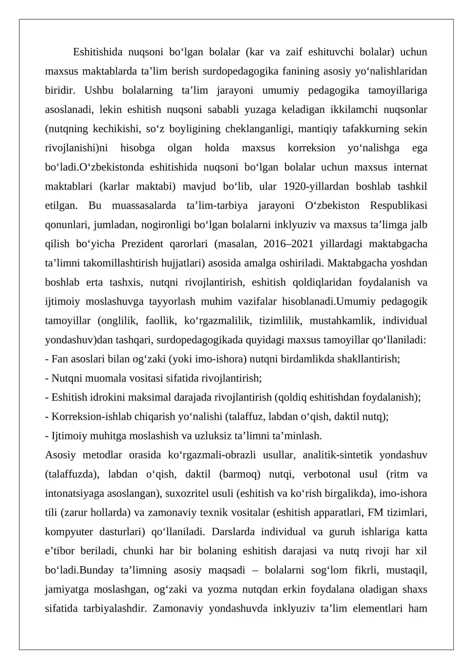 Eshitishida nuqsoni bo‘lgan bolalar maktabida ta’lim tamoyillari va metodlari 2