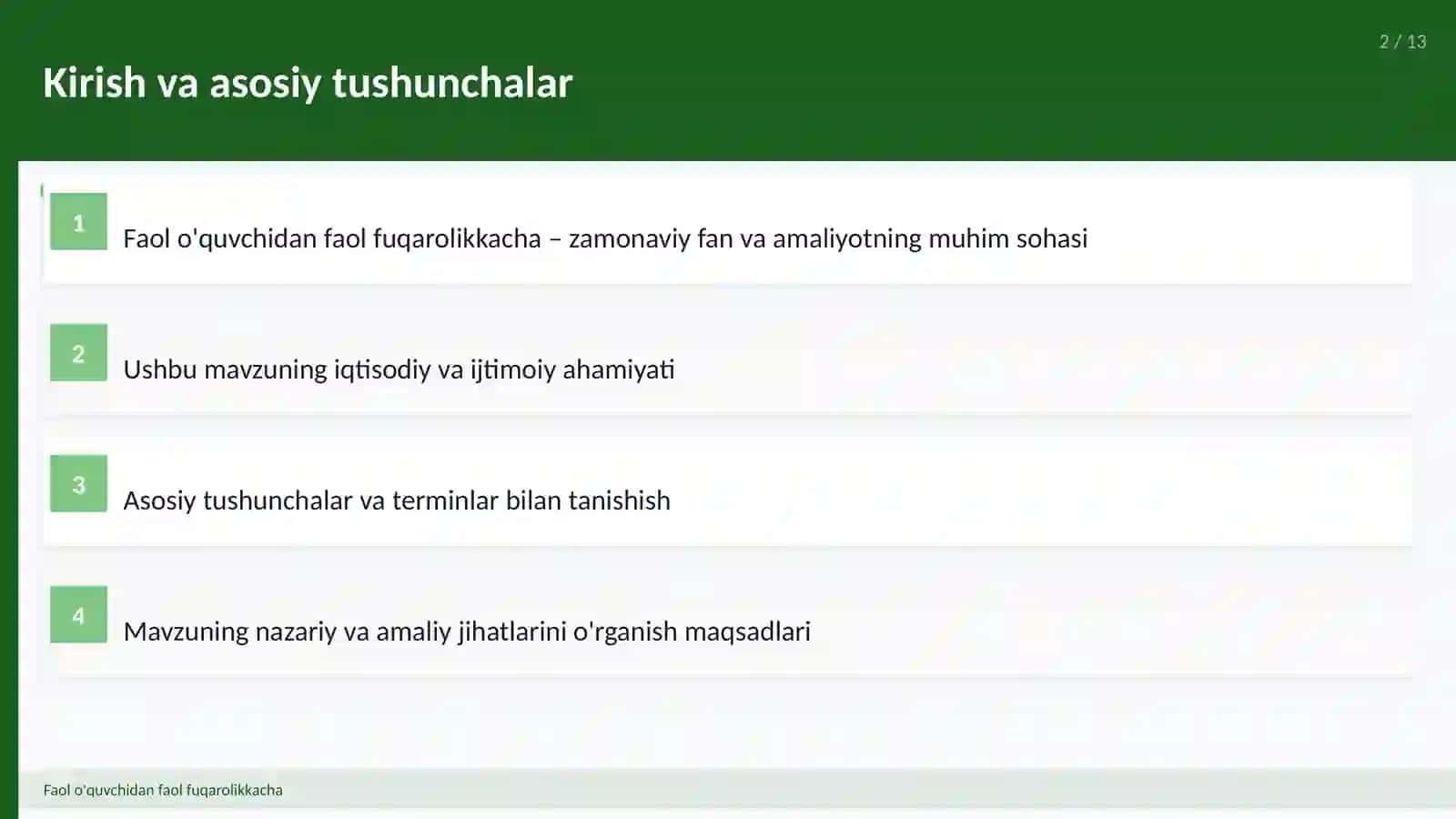 Faol o'quvchidan faol fuqarolikkacha 2