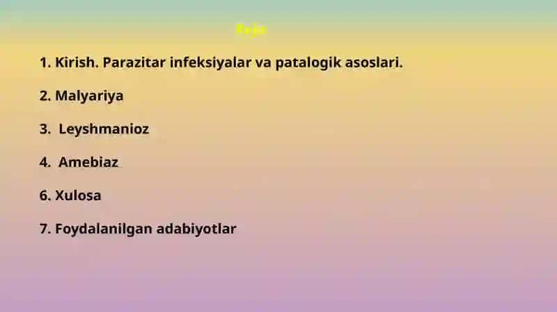 Parazitar infeksiyalar(malyariya,leyshmanioz, amebiaz) 2