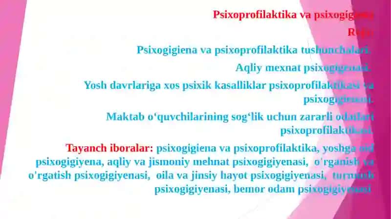Psixoprofilaktika va psixogigiena 2