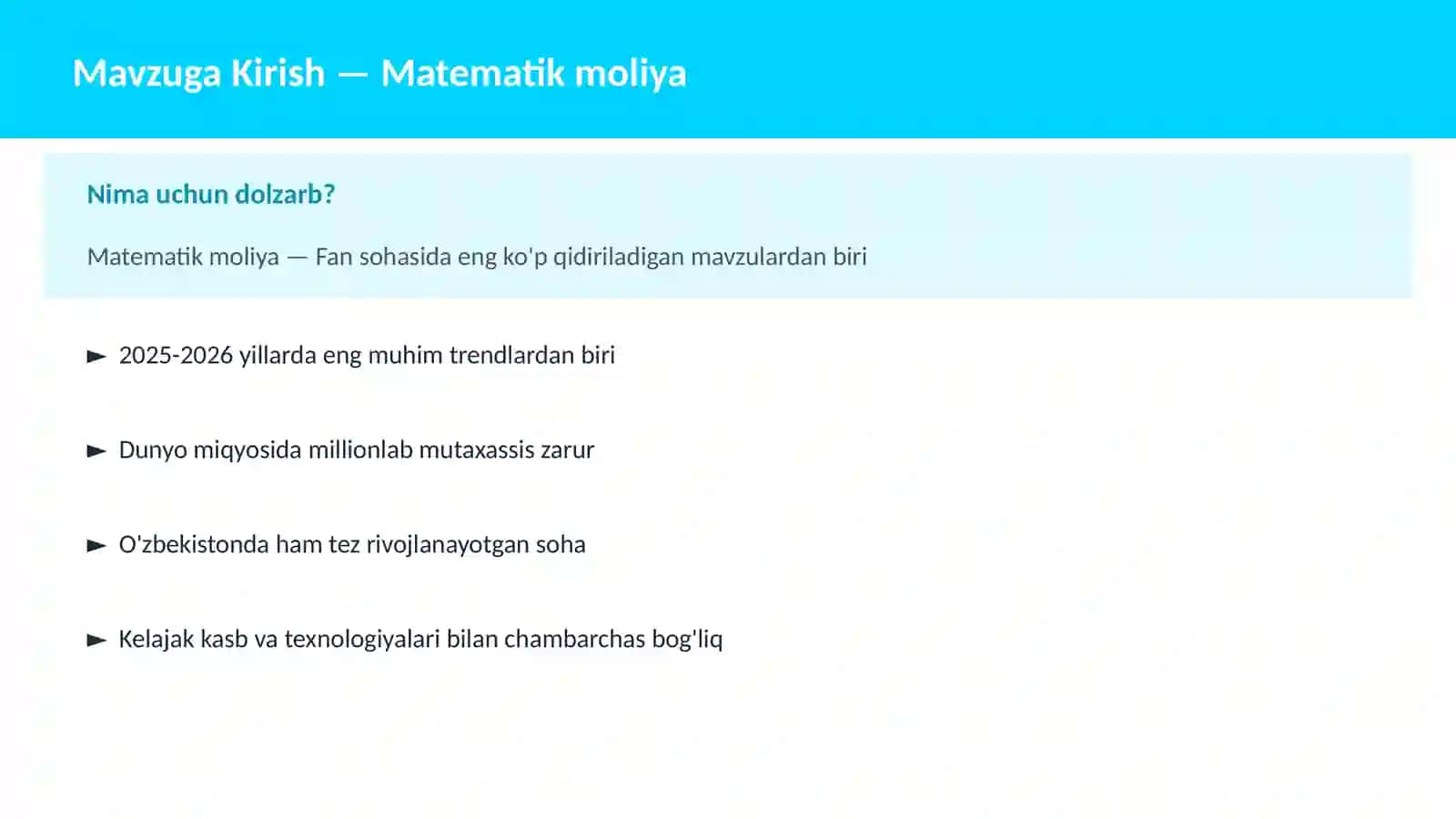 Matematik moliya 2