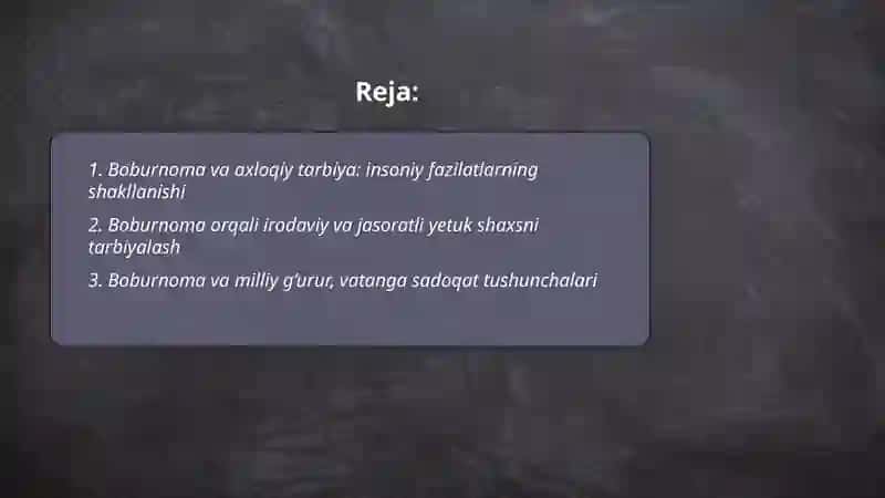 Boburnoma uning tarbiyaviy ahamiyati 2