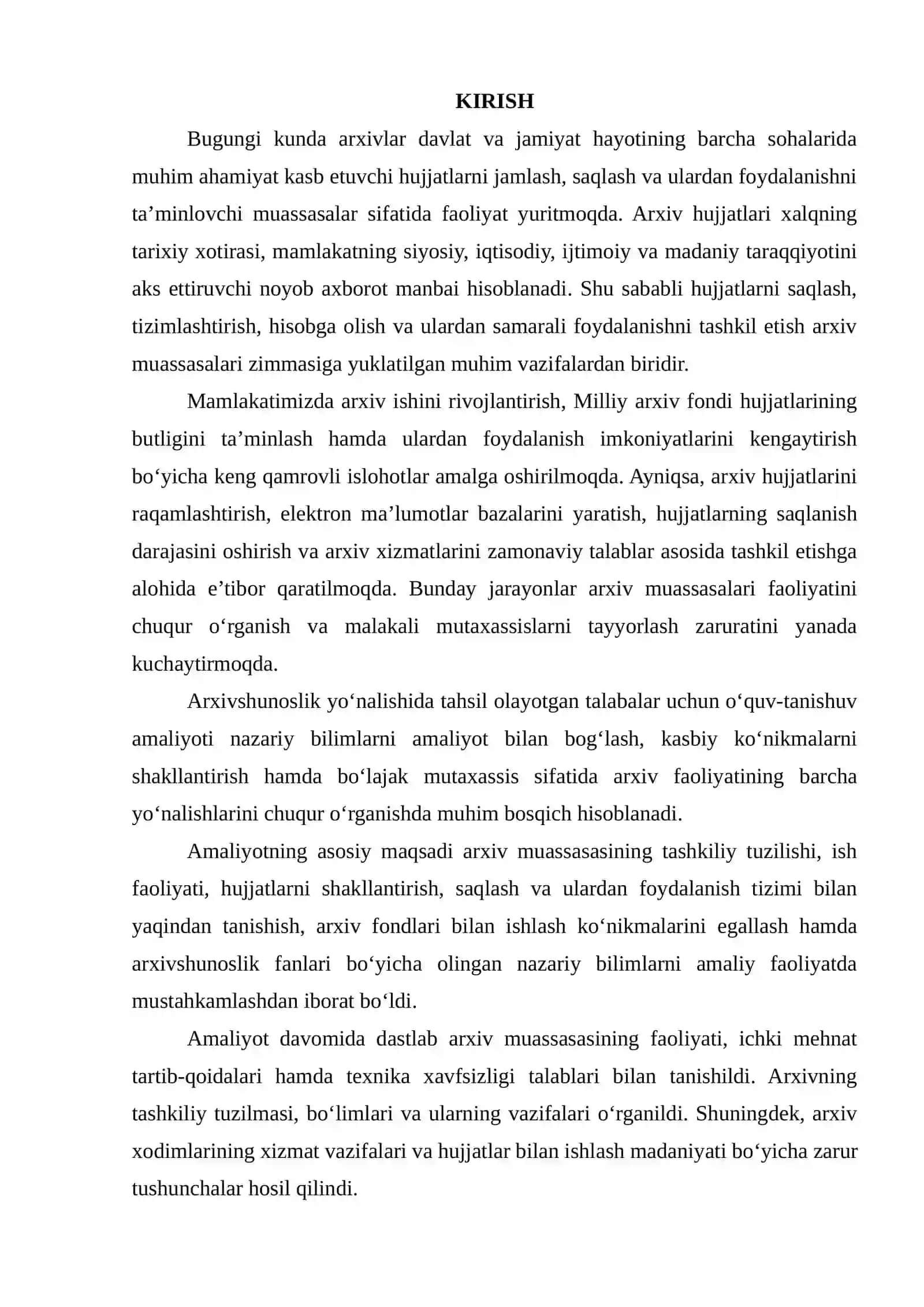“NKMK” AJ “Qizilqum” kon boshqarmasi arxivi faoliyati 2