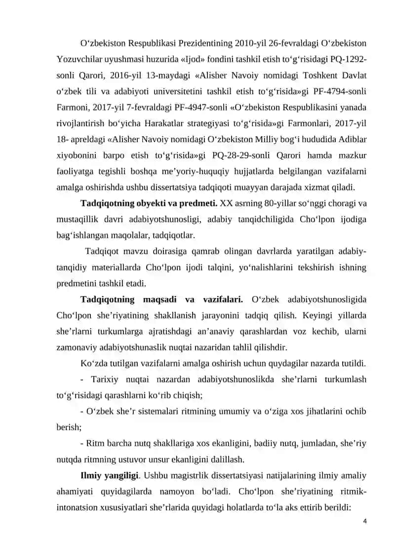 Magistrlik dissertatsiyasining mavzusi va metodologik asoslari 2