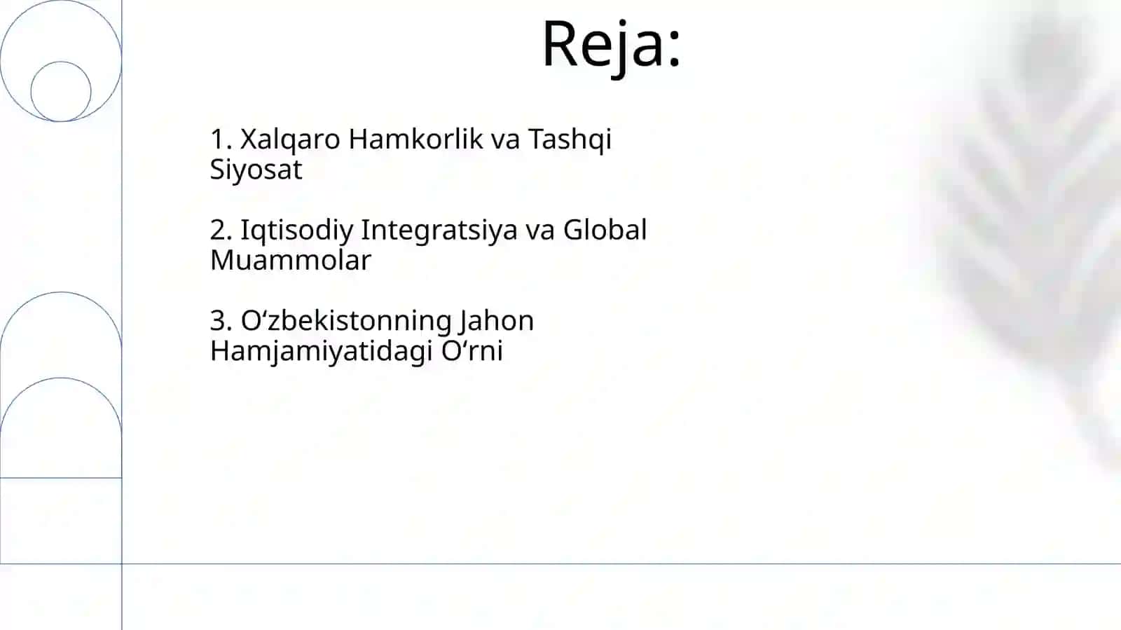 O'zbekiston va jahon hamjamiyati 2