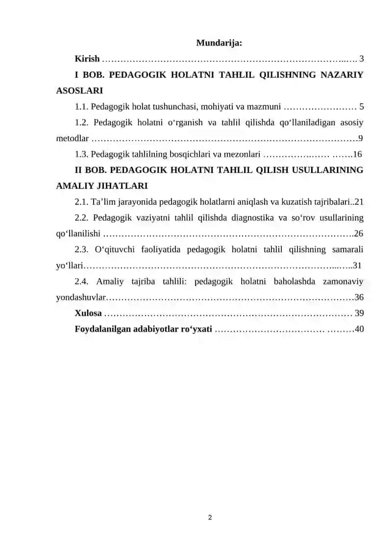 PEDAGOGIK HOLATNI TAHLIL QILISH USULLARI 2