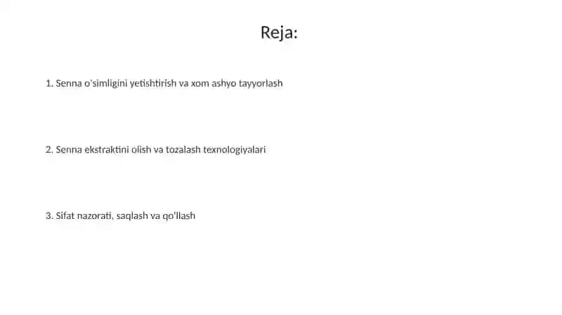 Senaj tayyorlash texnalogiyasi 2