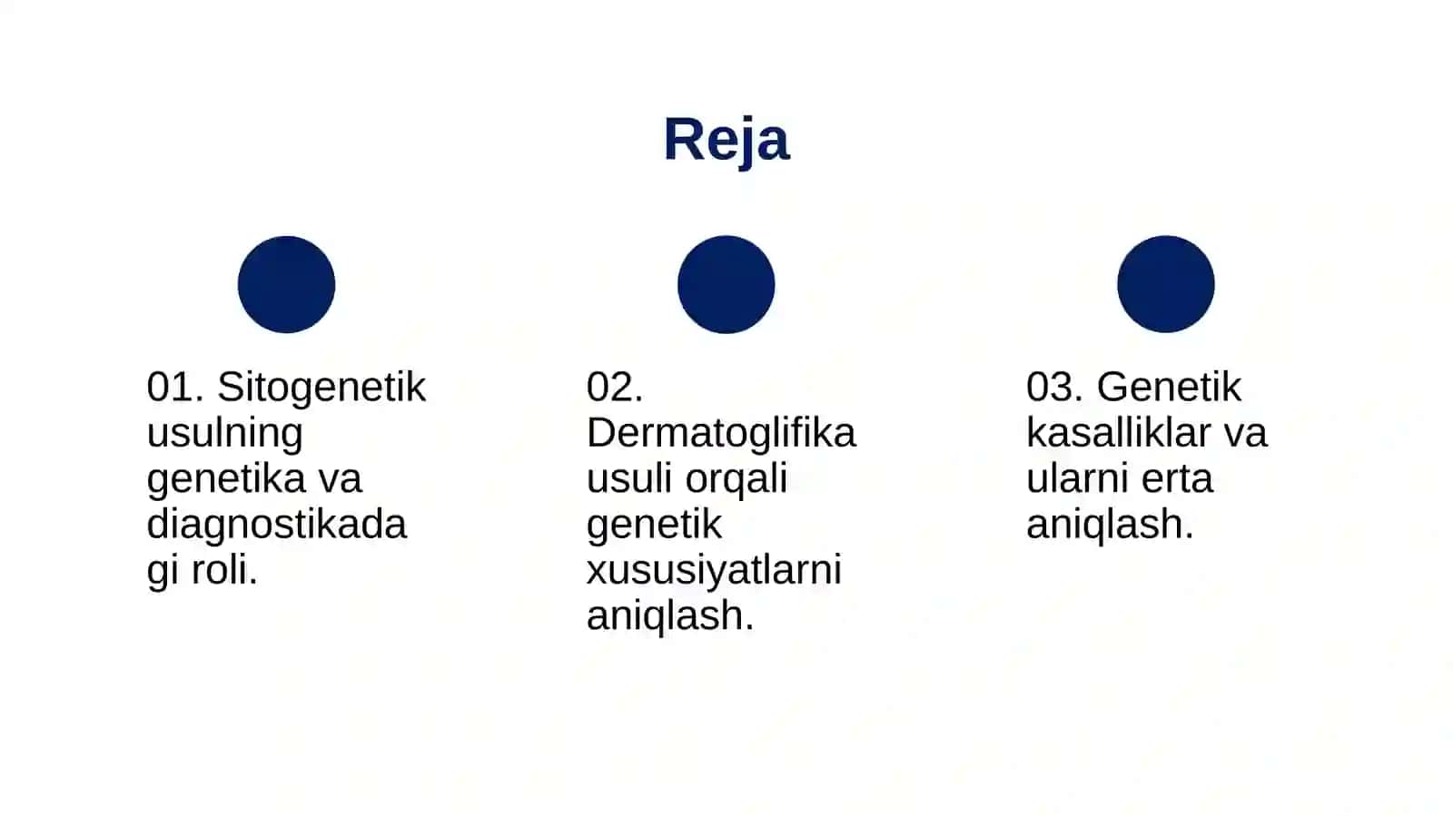 odam genetikasining oʻrganish usullari:sitogenetik,dermatoglifika,biokimyoviy. 2