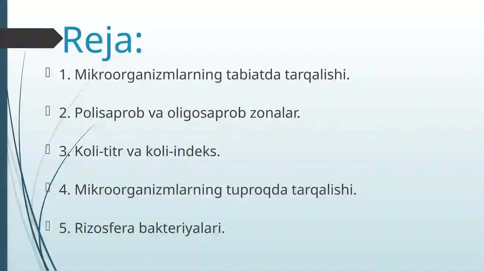 MIKROORGANIZMLAR EKOLOGIYASI 2