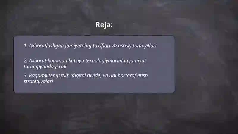 Axborotlashgan jamiyat va uning istiqbollari 2