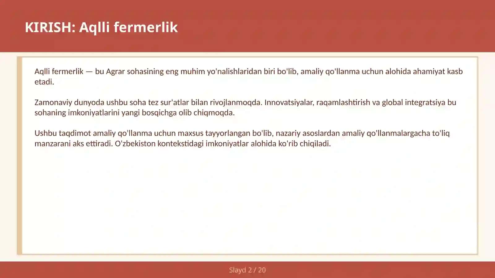 Aqlli fermerlik 2