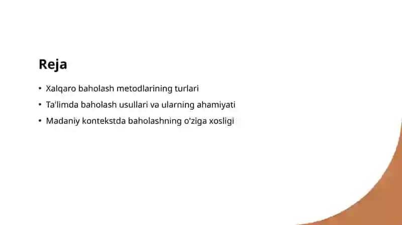 Xalqaro baholash metodlari 2
