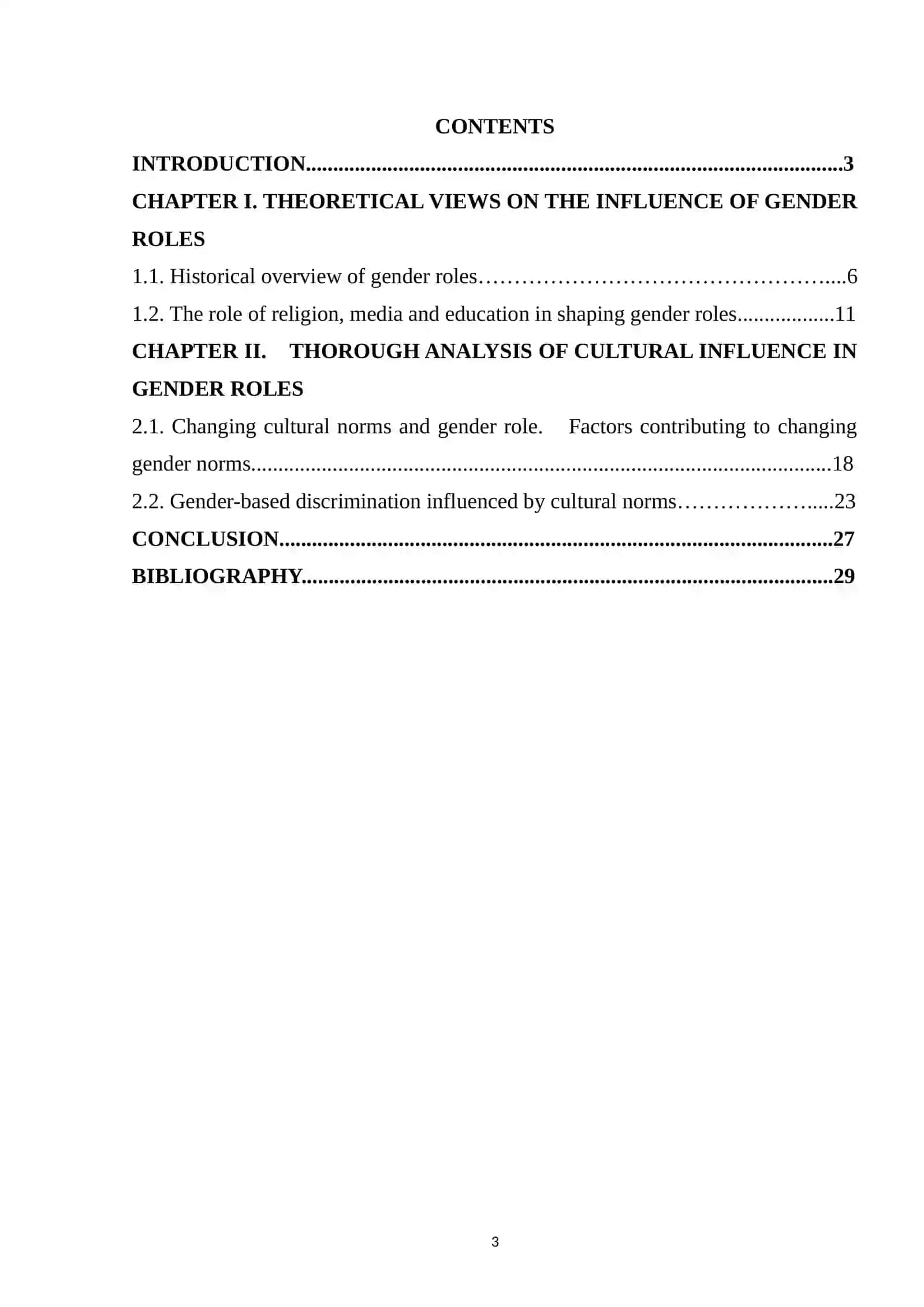 Course Paper on Gender Roles: Cultural Influences 2