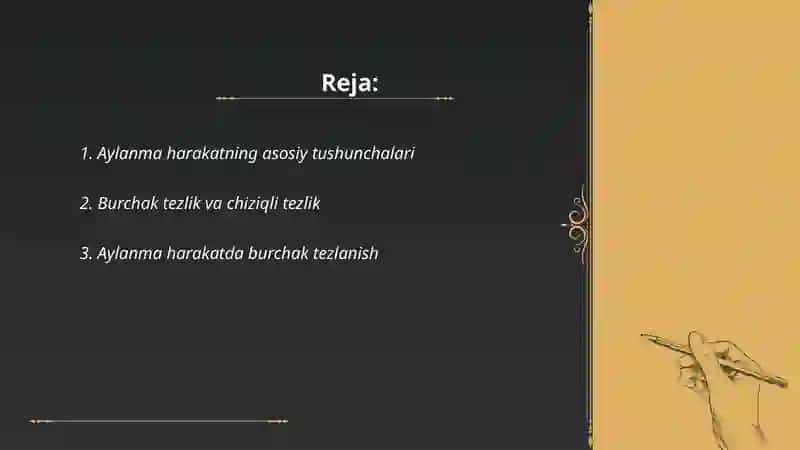 Aylanma harakatning asosiy tushunchalari 2