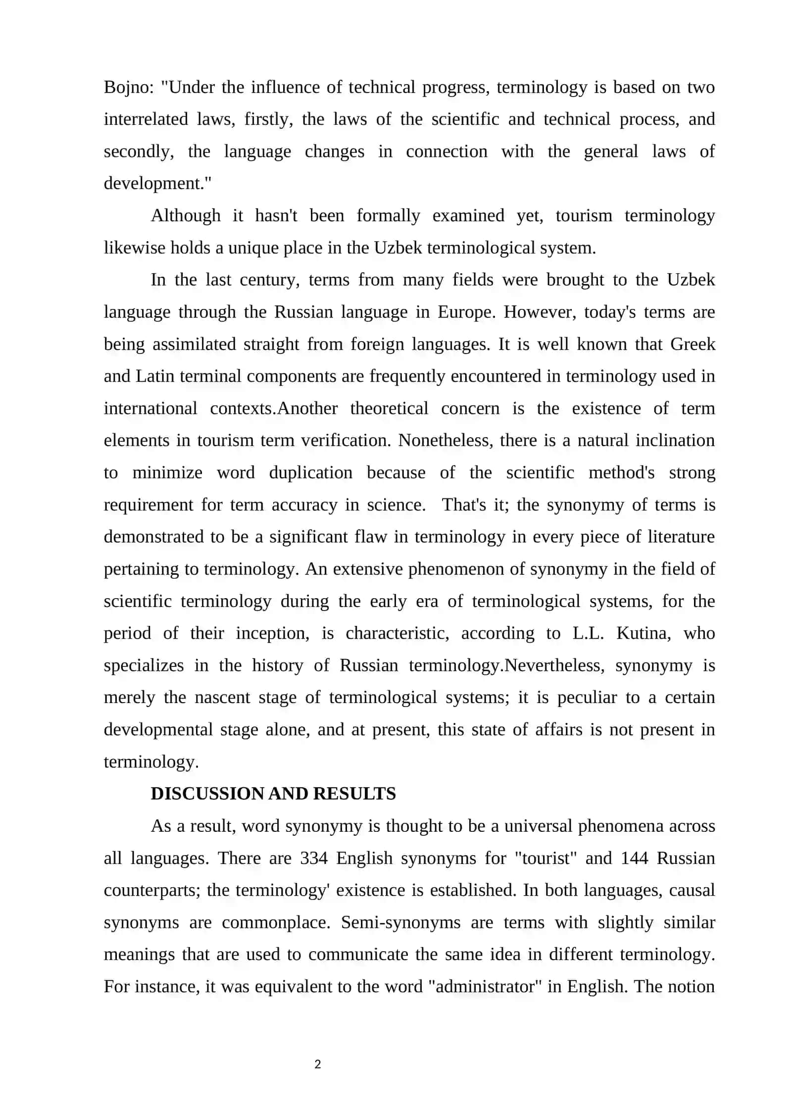 THEORITICAL PROBLEMS AND RESEARCH OF TOURISM TERMINOLOGY 2