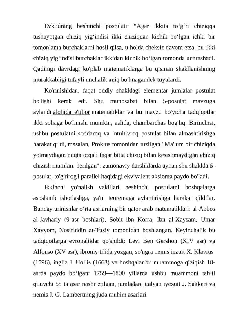 N.I.Lobochevskiy va uning geometriyasi 2