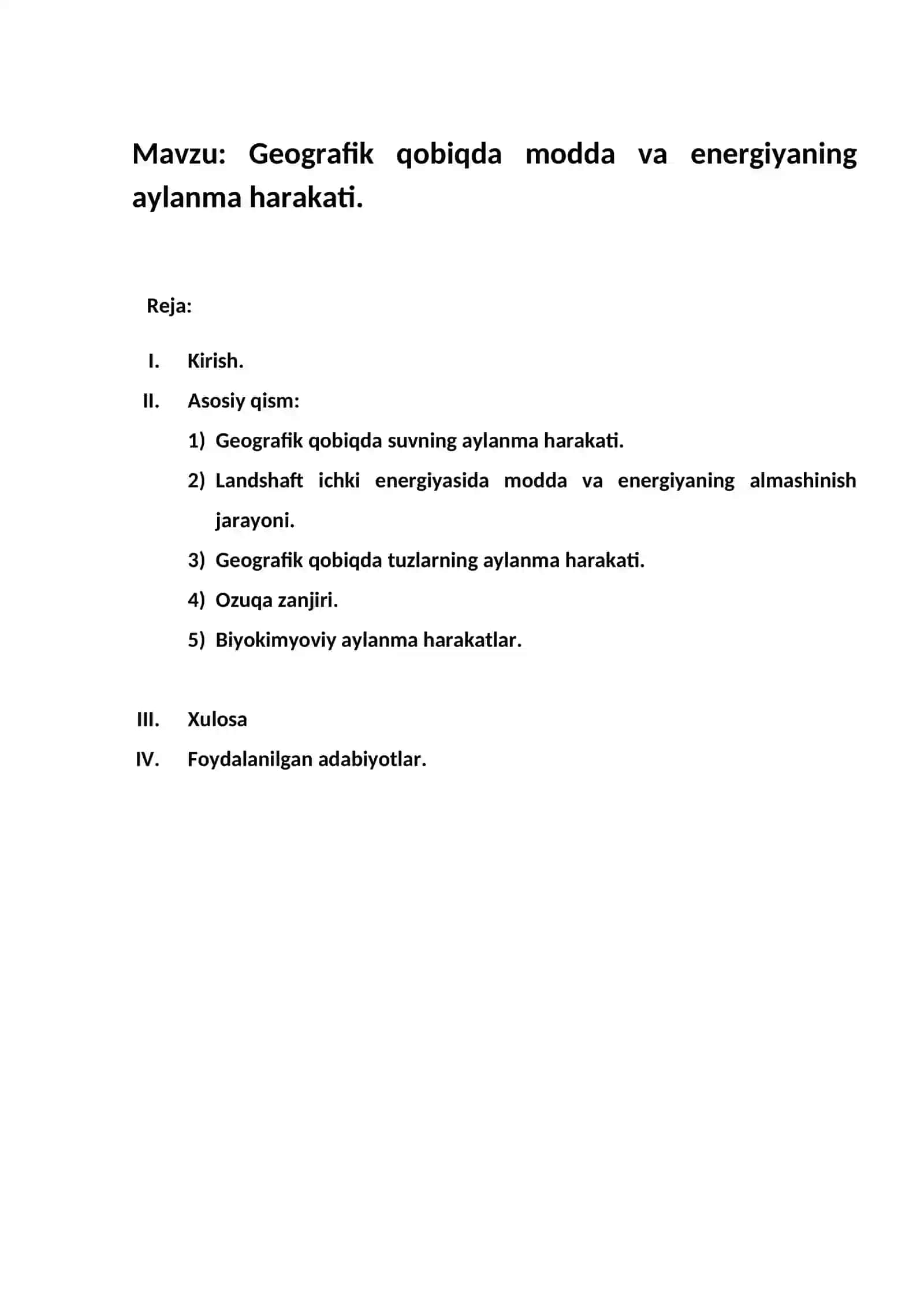 Geografik qobiqda modda va energiyaning aylanma harakati 2