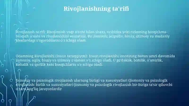 Rivojlanish Tushunchasi 2