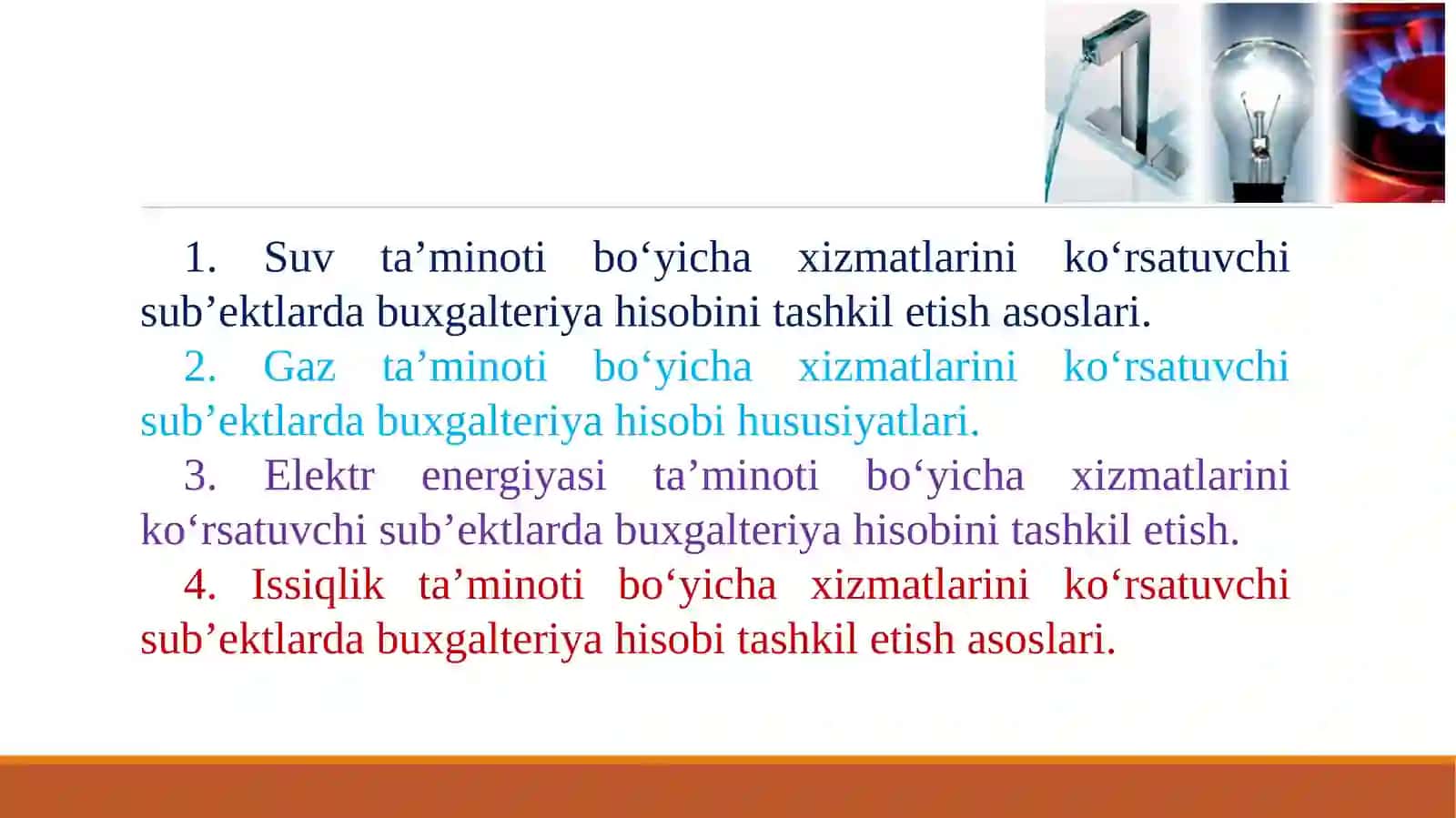 KOMMUNAL XIZMATLARNI KO‘RSATUVCHI SUB’EKTLARDA BUXGALTERIYA HISOBI 2