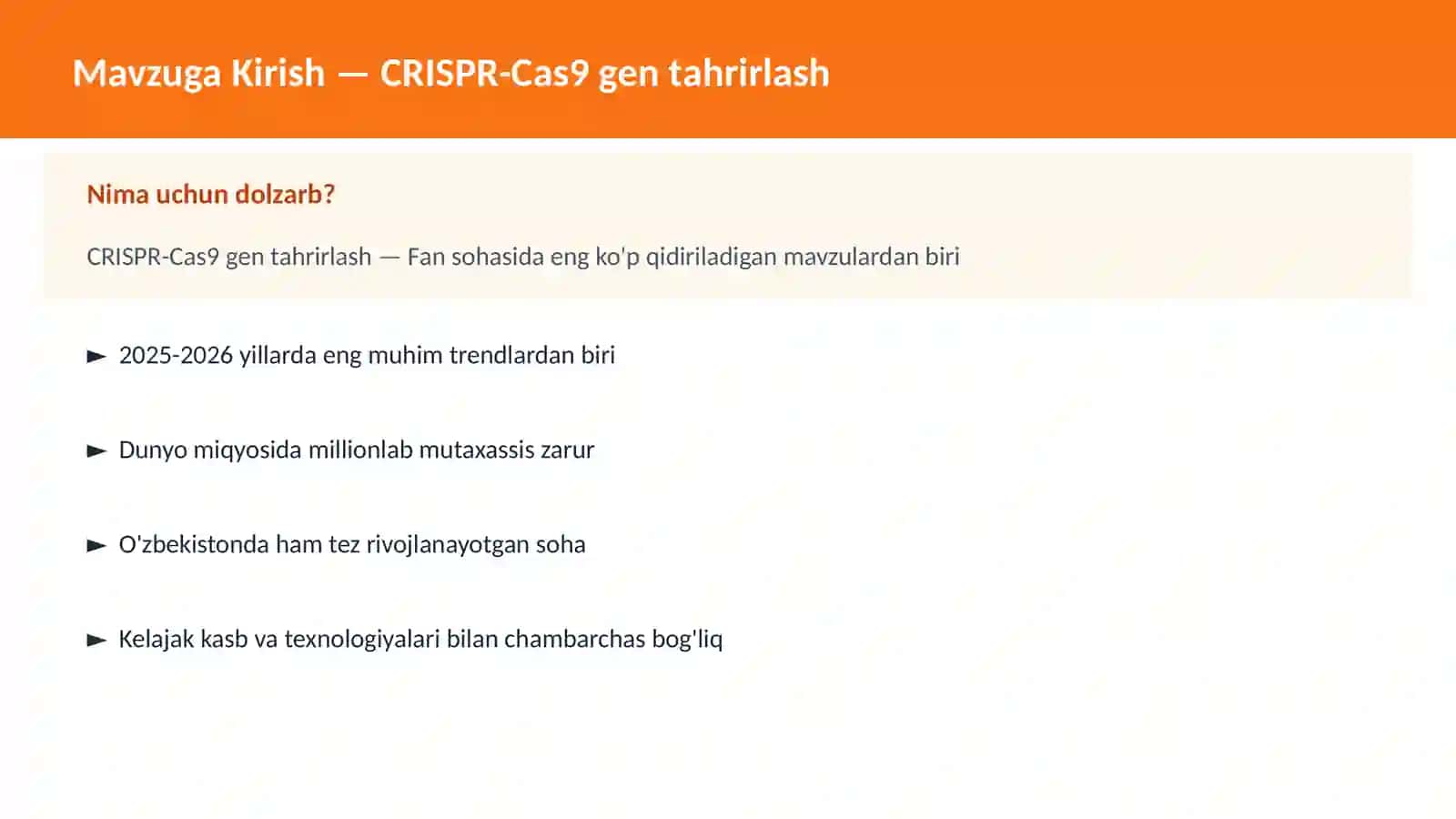 CRISPR-Cas9 gen tahrirlash 2