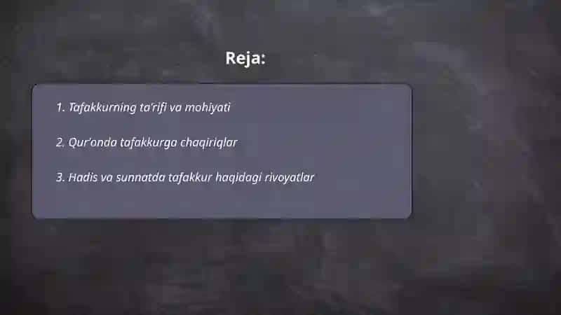 Tafakur haqida tushuncha 2