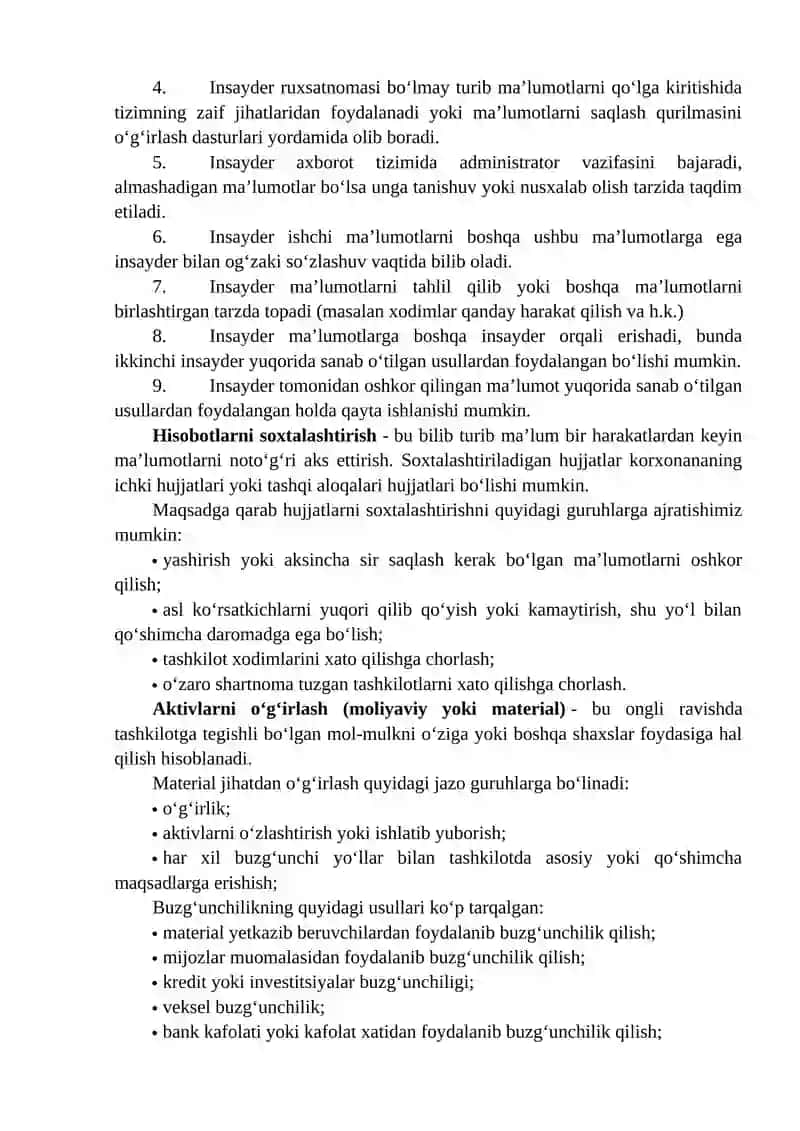 Axborot xavfsizligi insidentlarini guruhlarga ajratish 2