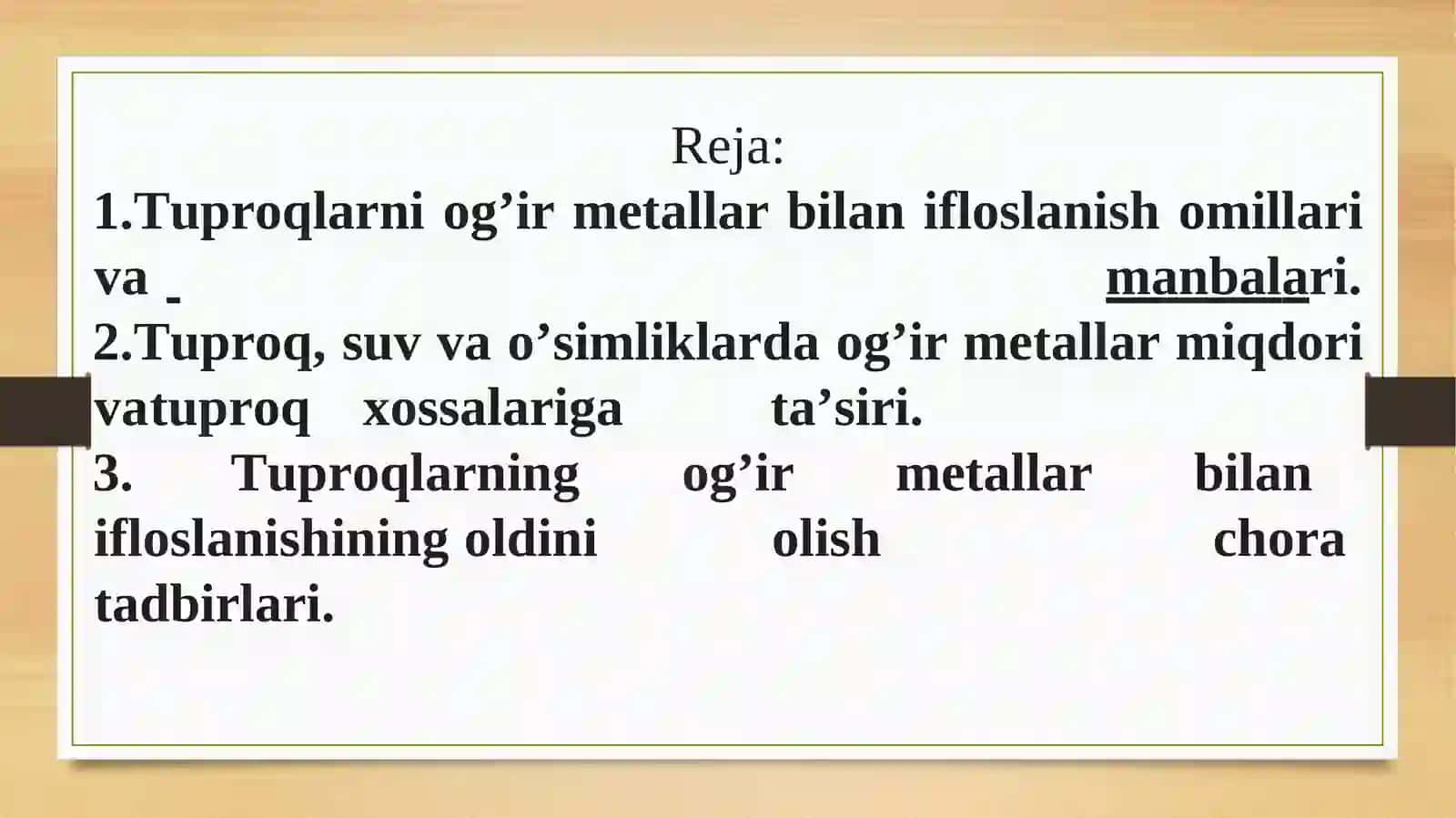 TUPROQ VA ATROF MUHITNING IFLOSLANISHI 2