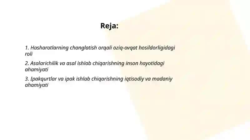 Hasharotlarning inson hayotidagi ahamiyati 2