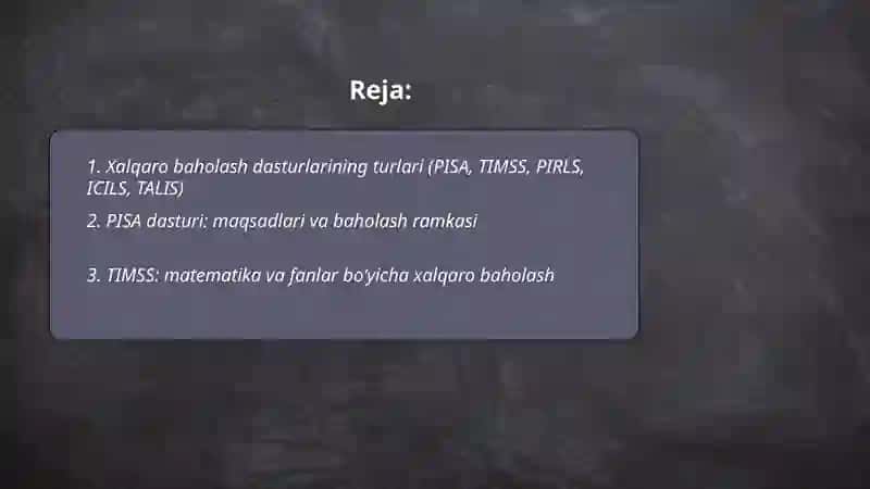 Xalqaro baholash dasturlari 2