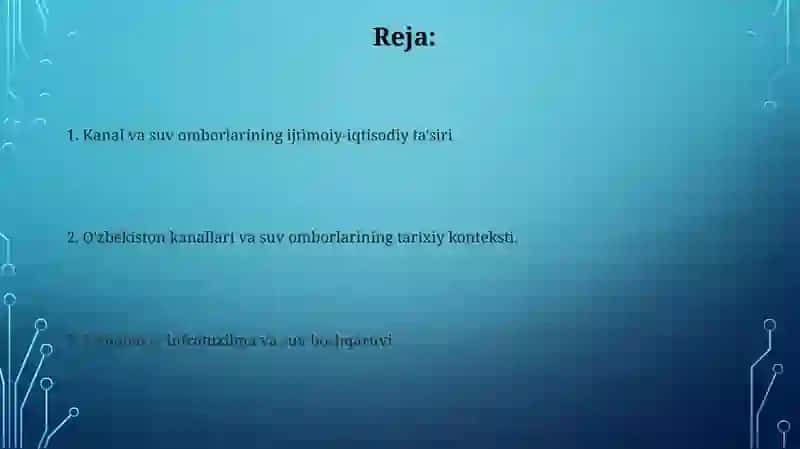 Oʻzbekiston kanallari va suv omborlari 2