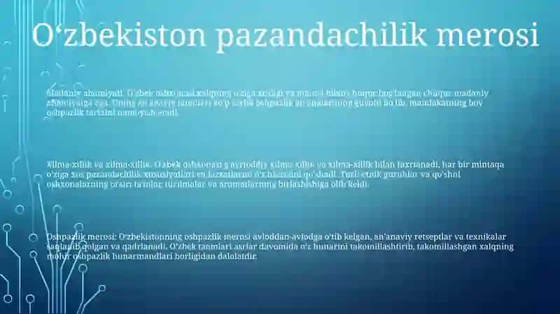 Ozbek Oshxonasi Millat Durdonasi 2